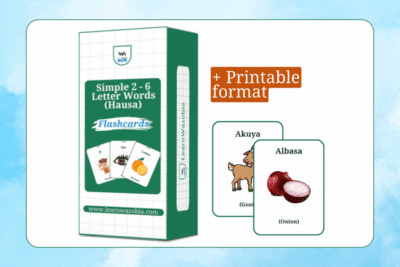 Object identification with Hausa flash cards in Nigerian langue for kids